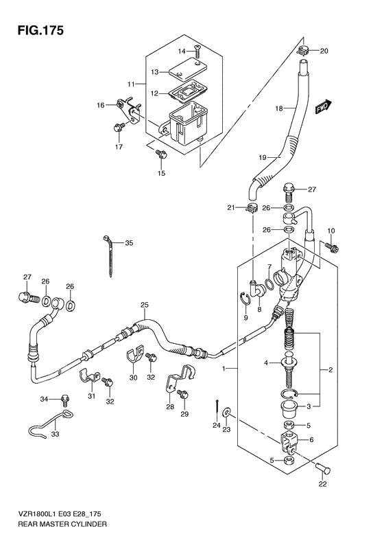 Rear master cylinder