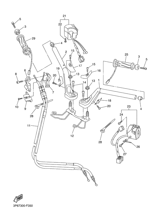 Steering handle & cable