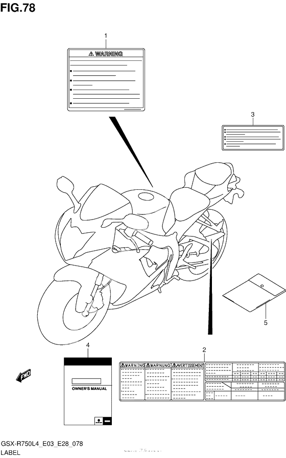 Информационные наклейки (Gsx-R750L4 E28)