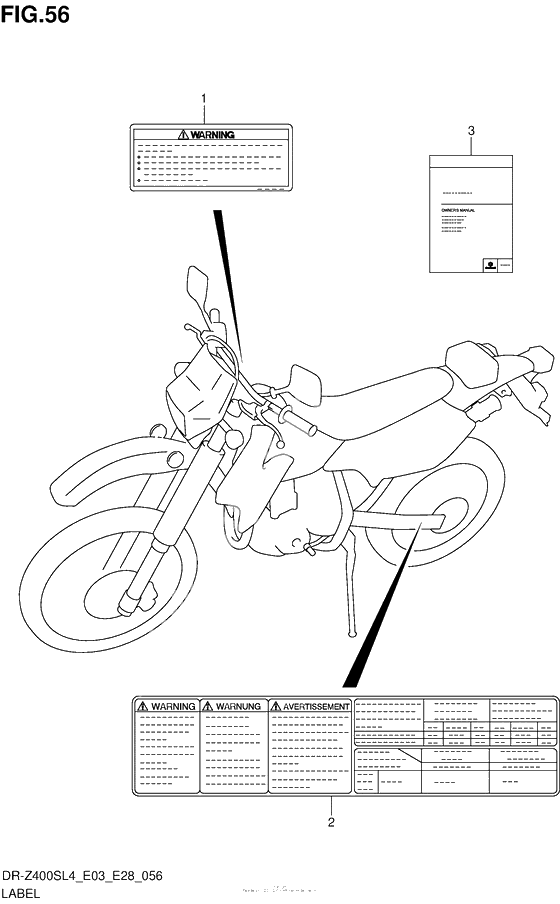 Информационные наклейки (Dr-Z400Sl4 E28)