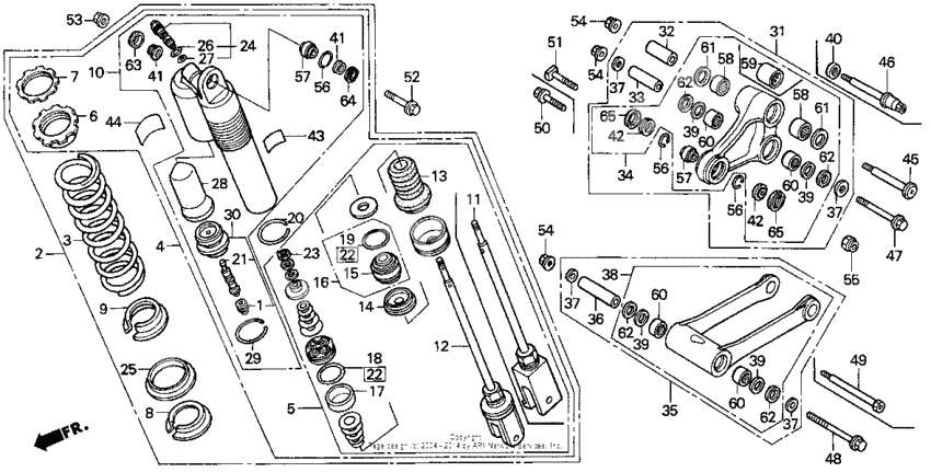 Rear shock absorber 91-94