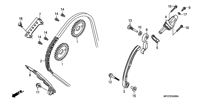 Cam chain/tensioner