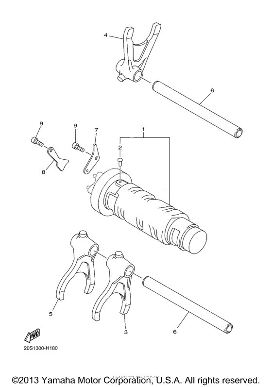 Shift cam fork