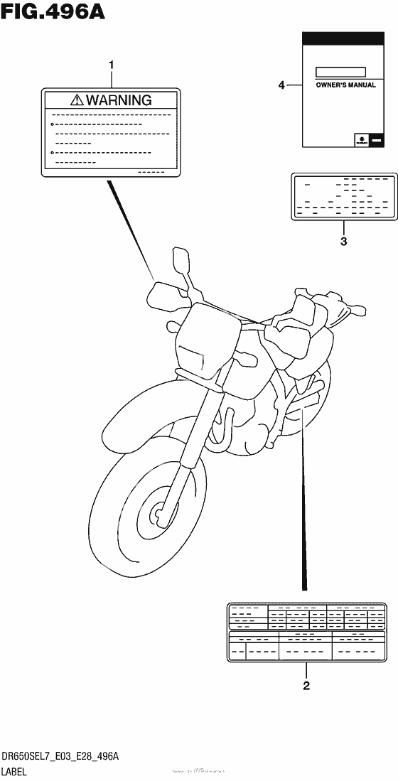 Информационные наклейки (Dr650Sel7 E03)