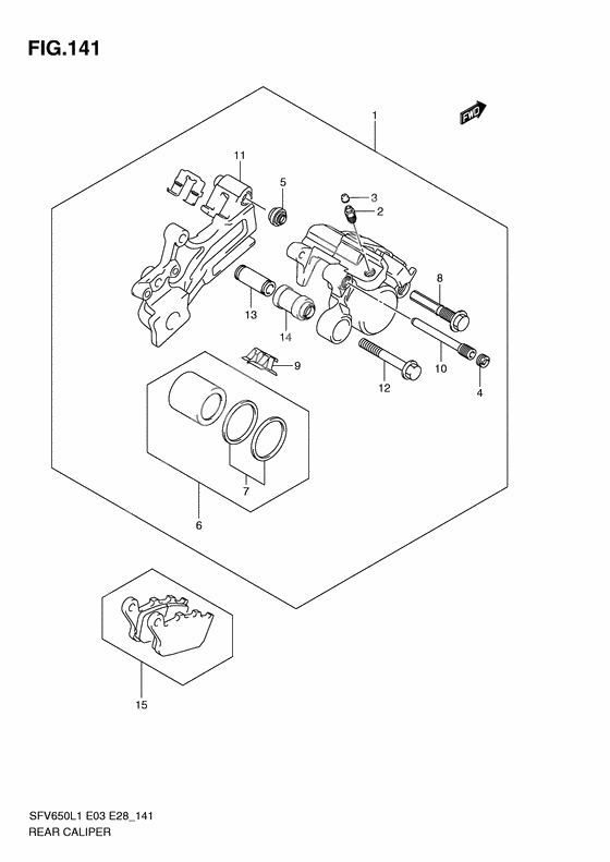 Rear caliper              

                  Sfv650al1 e28