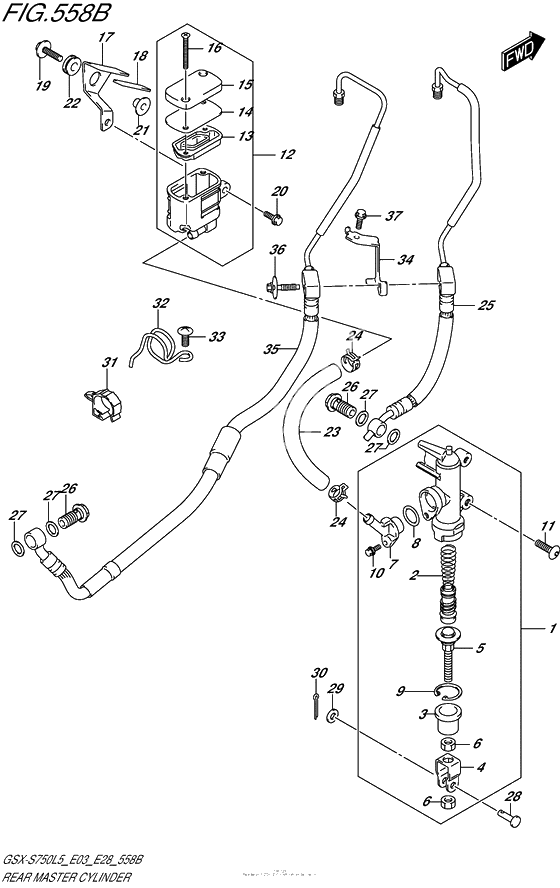 Задний тормозной цилиндр (Gsx-S750Al5 E28)