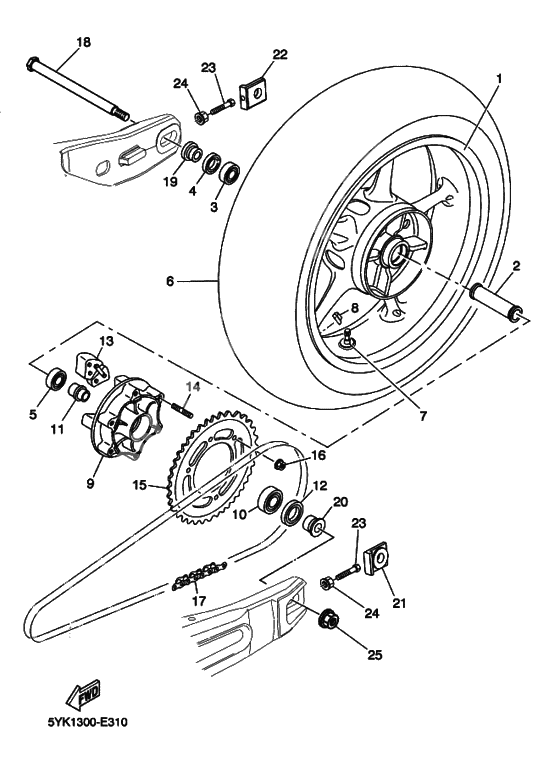 Rear wheel complete assy