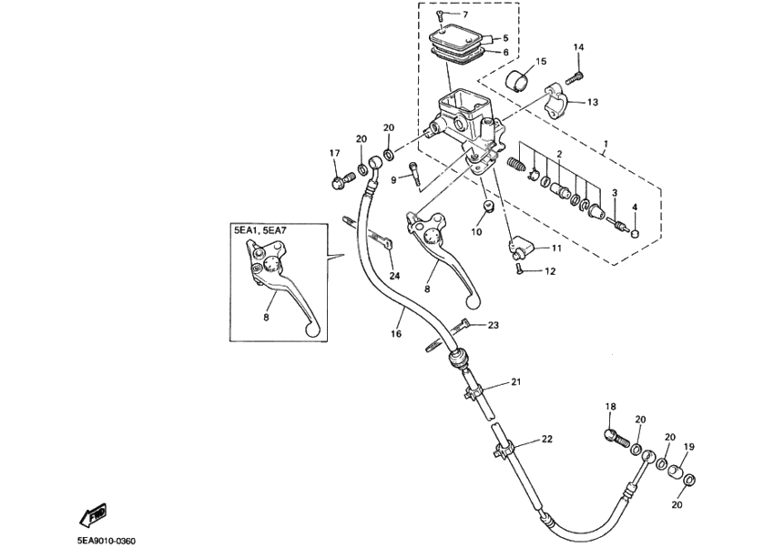 Front master cylinder