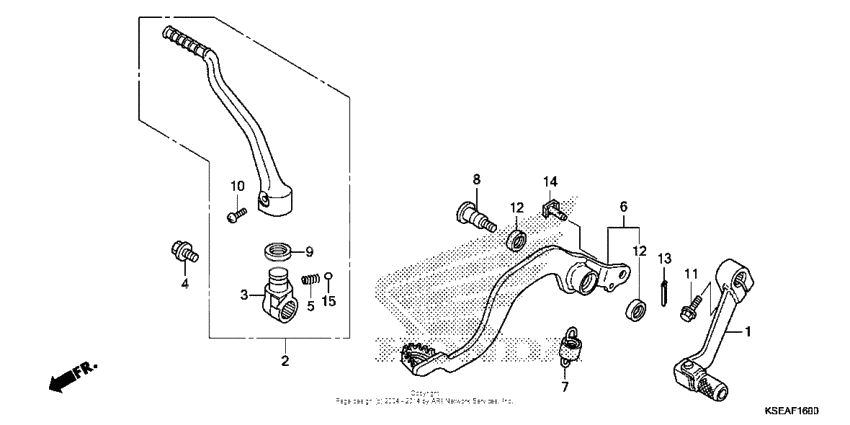 Pedal + kick starter arm