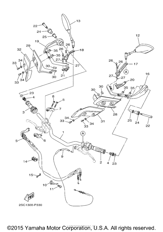 Steering handle cable