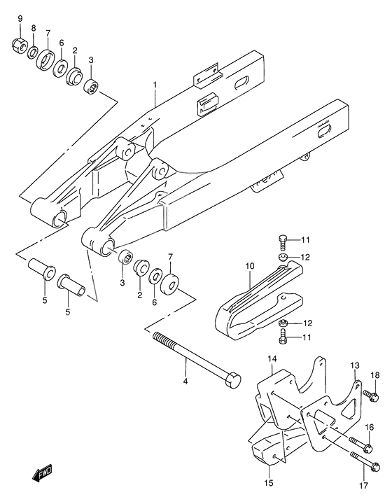 Rear swinging arm              

                  Model k3