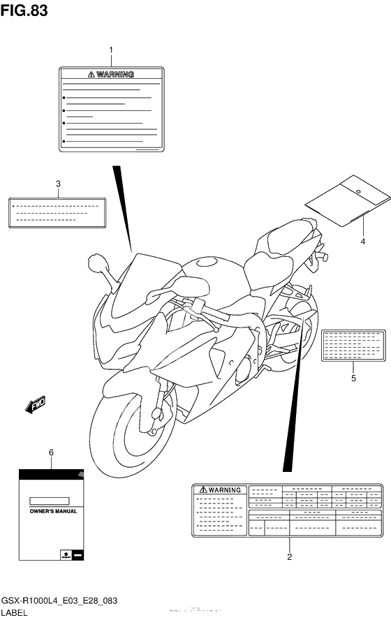 Информационные наклейки (Gsx-R1000L4 E33)