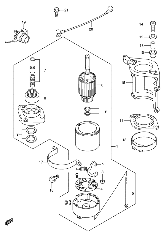 Starting motor