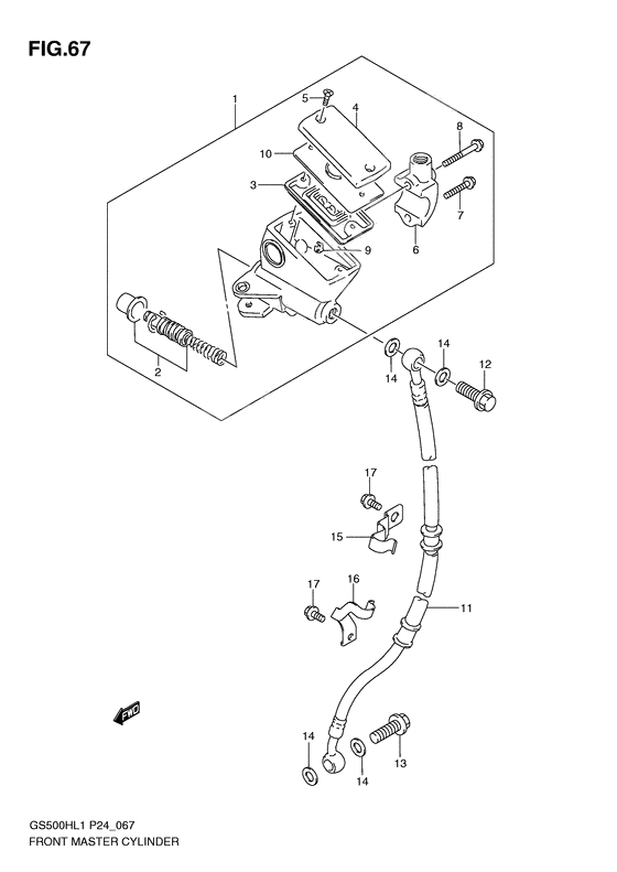 Front master cylinder              

                  Gs500fh