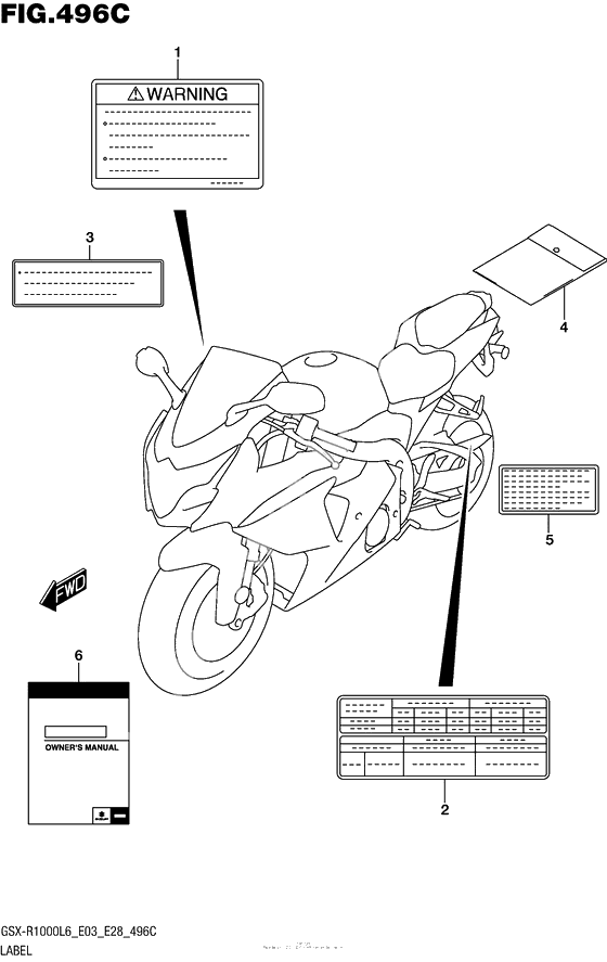 Информационные наклейки (Gsx-R1000L6 E33)