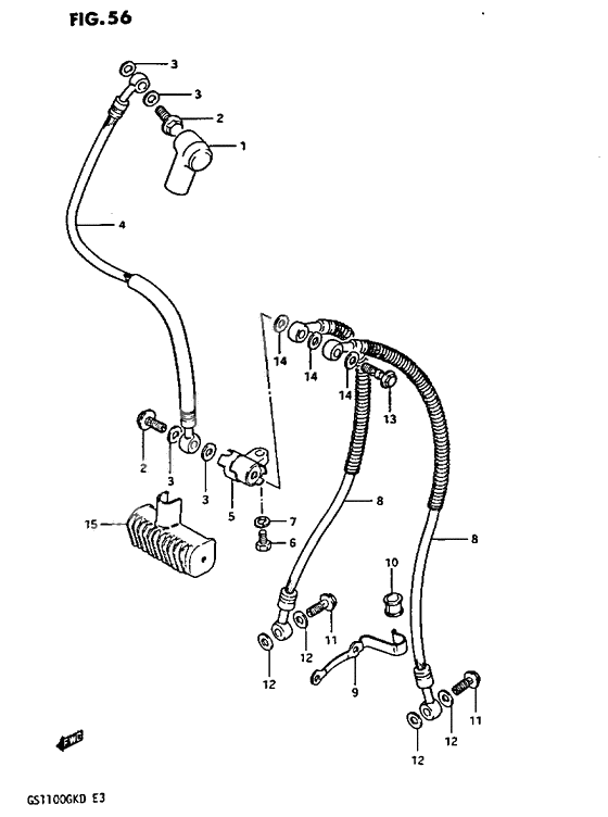 Front brake hose