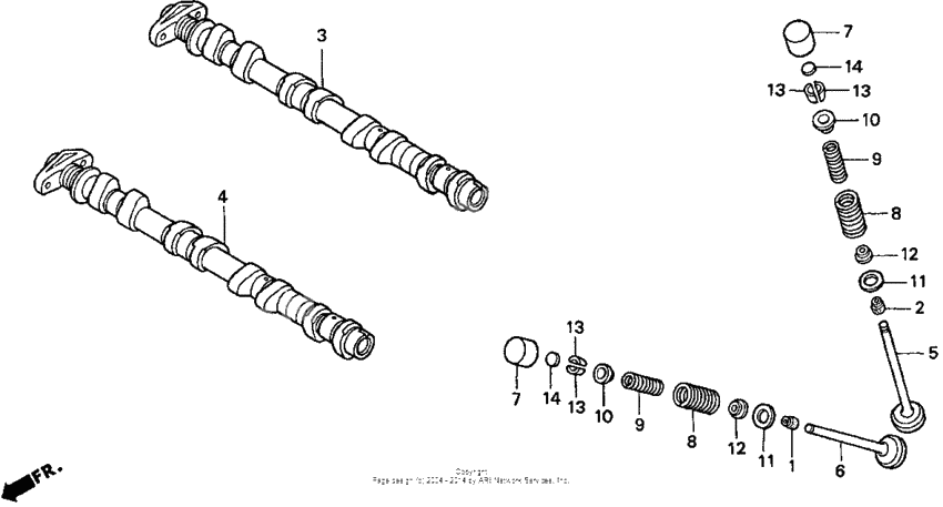Camshaft + valve