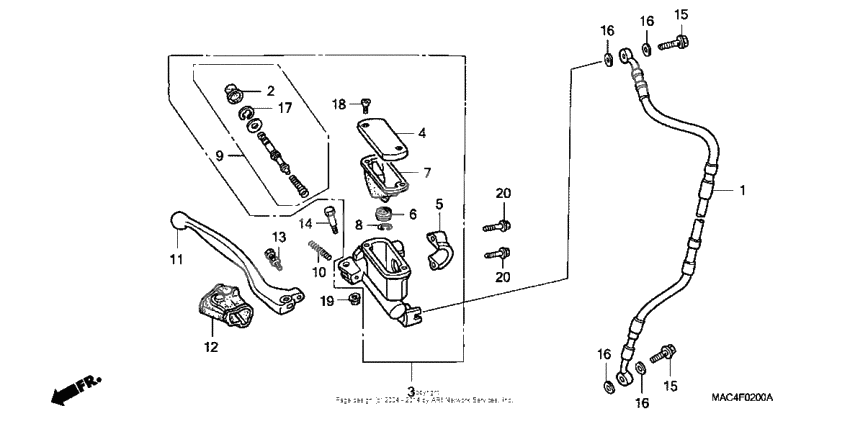 Front brake master cylinder