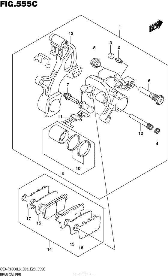 Задний тормозной суппорт (Gsx-R1000L6 E33)