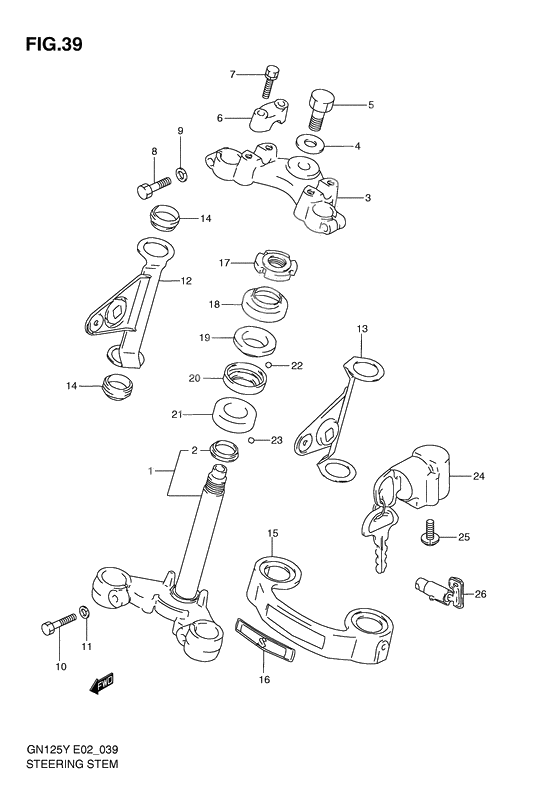 Steering stem              

                  Model v/w/x