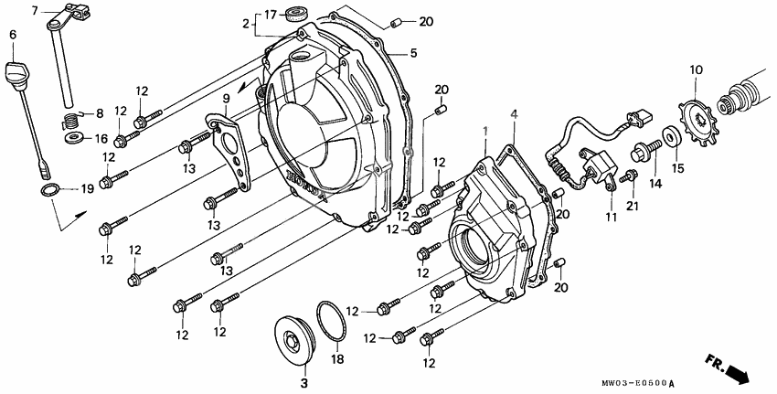Right crankcase cover              

                  1