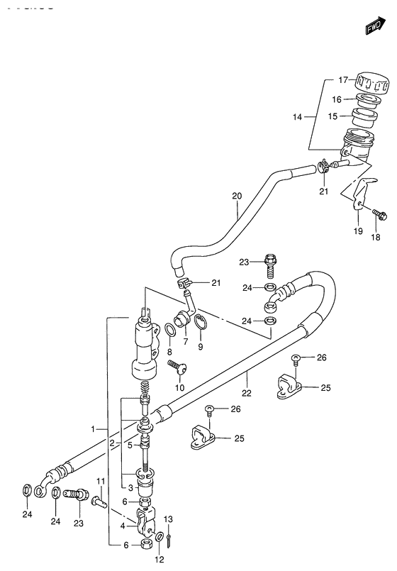 Rear master cylinder