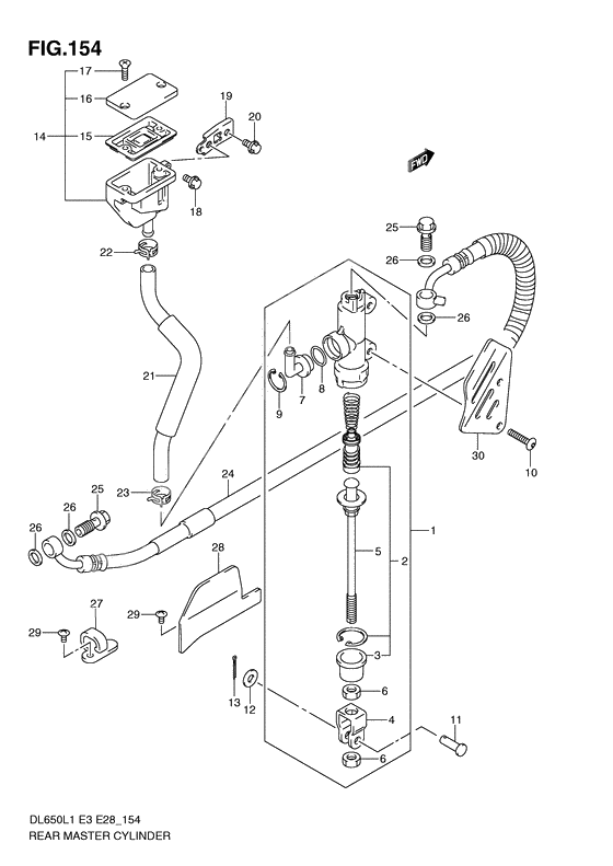 Rear master cylinder              

                  Dl650l1 e3