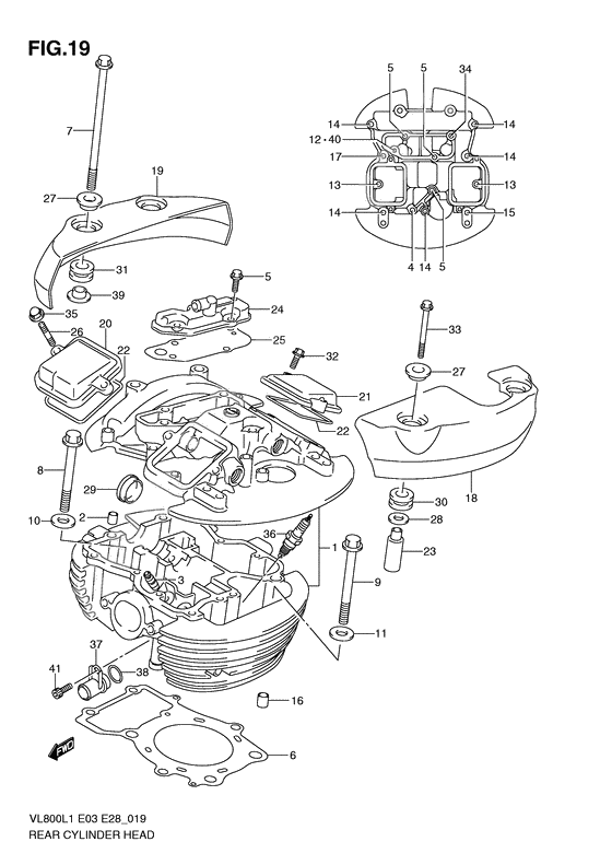 Rear cylinder head              

                  Vl800tl1 e33