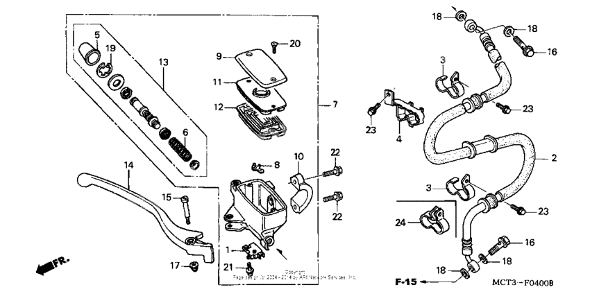 Front brake master cylinder (fsc600'02/d'03-'05)