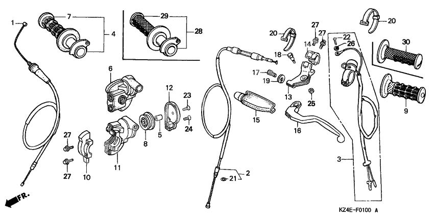 Handle lever/switch cable
