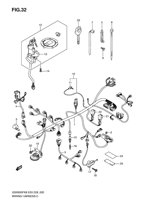 Wiring harness              

                  Gsx650f