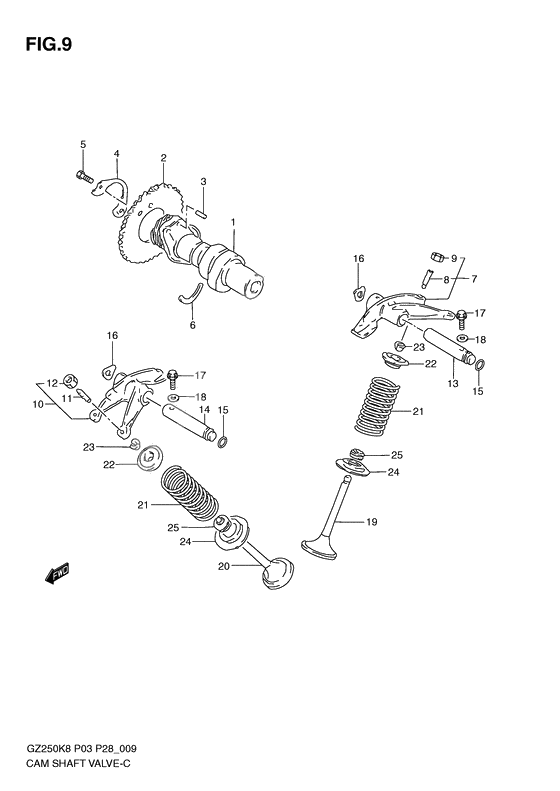 Cam shaft/valve