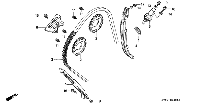 Cam chain/tensioner              

                  2