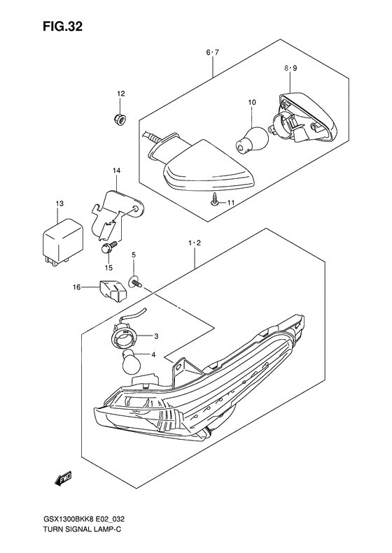 Turnsignal front & rear lamp