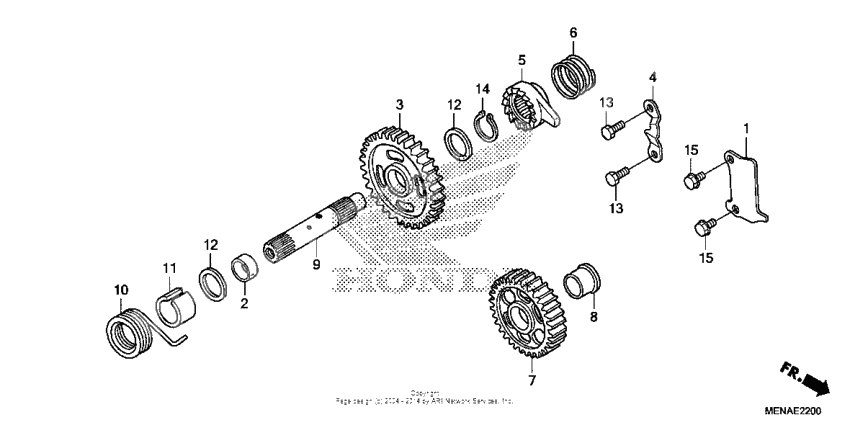 Kick starter spindle