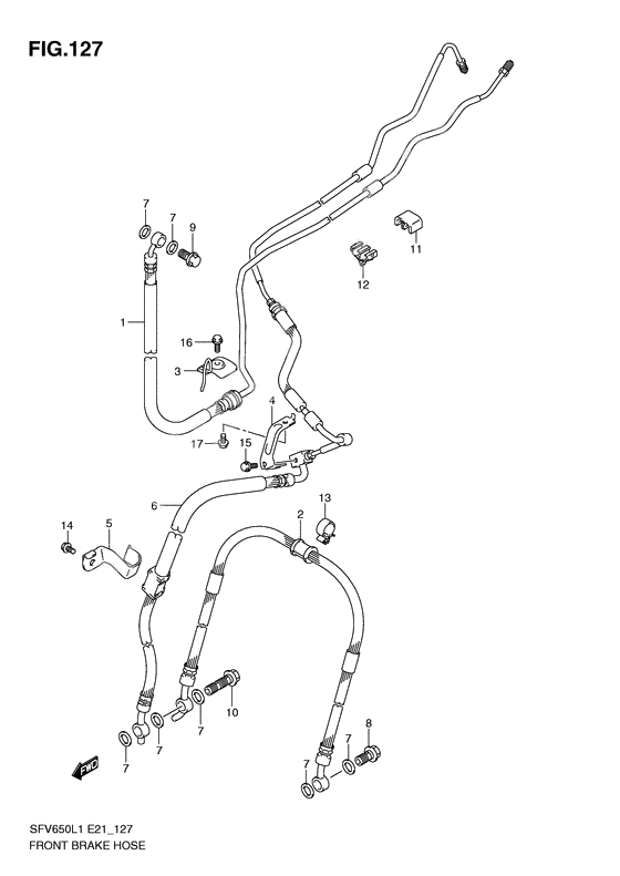 Front brake hose              

                  Sfv650al1 e21