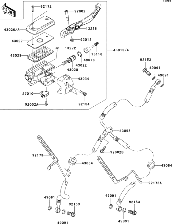 Front master cylinder