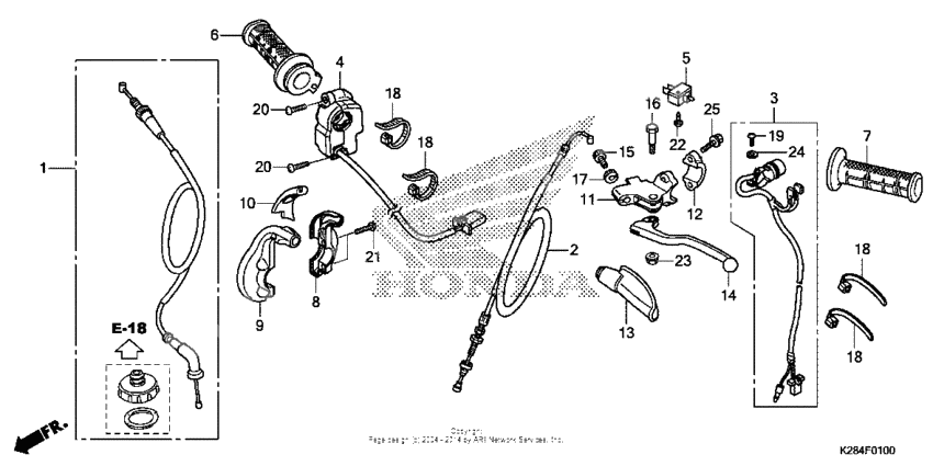 Handle lever + switch + cable