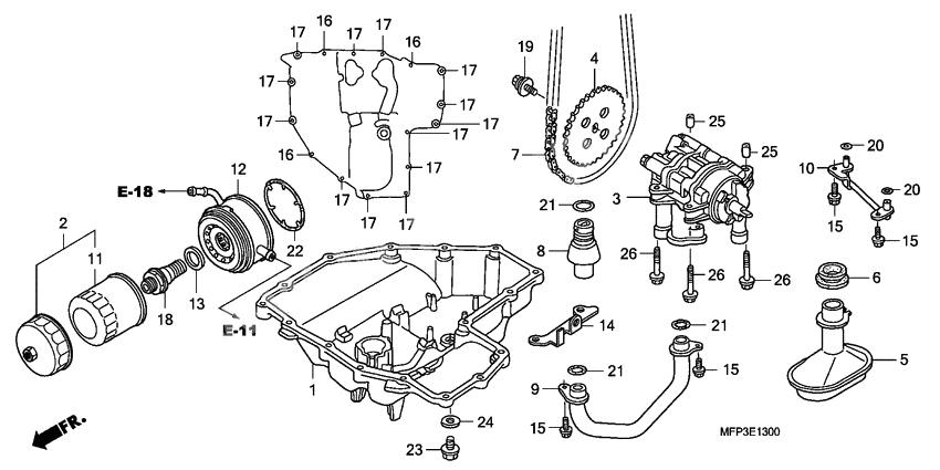 Oil pan/oil pump