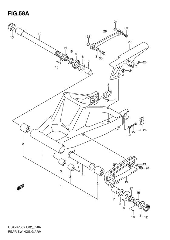 Rear swinging arm              

                  Model k2/k3