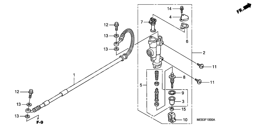 Rr. brake master cylinder