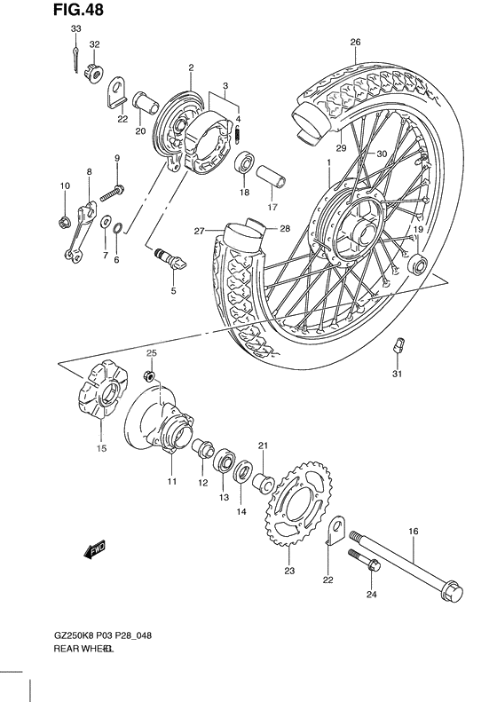 Rear wheel complete assy