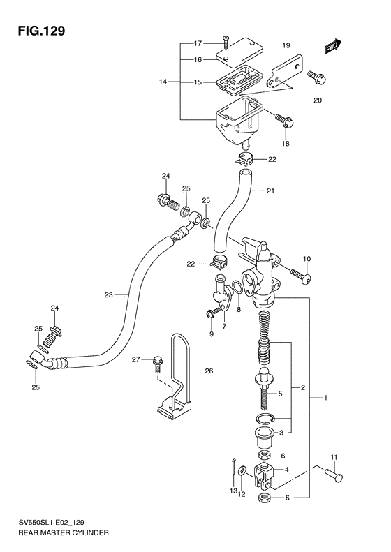 Rear master cylinder              

                  Sv650sul1 e24