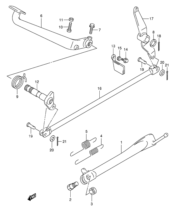 Stand/rear brake