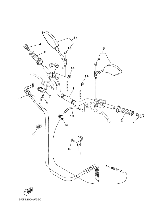 Steering handle & cable