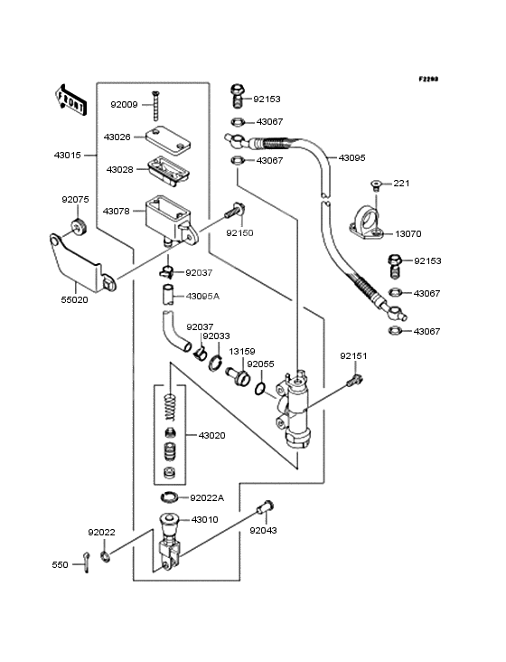 Rear master cylinder