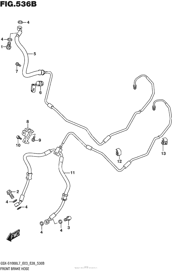 Front Brake Hose (Gsx-S1000Al7 E03)