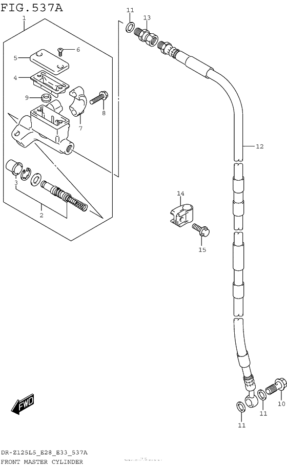 Передний тормозной цилиндр (Dr-Z125Ll5 E28)