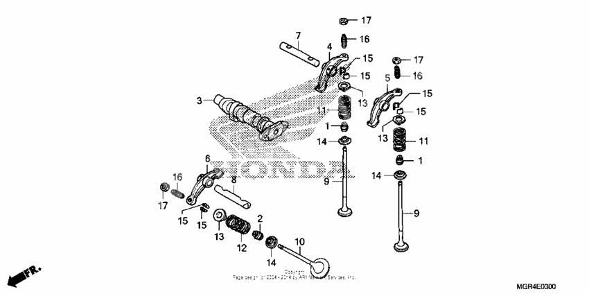 Camshaft + valve (fr.)