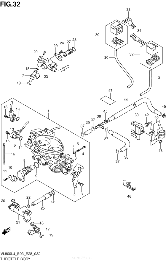 Throttle Body (Vl800Cl4 E33)